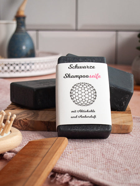 Shampooseife mit Aktivkohle & Reiskeimöl