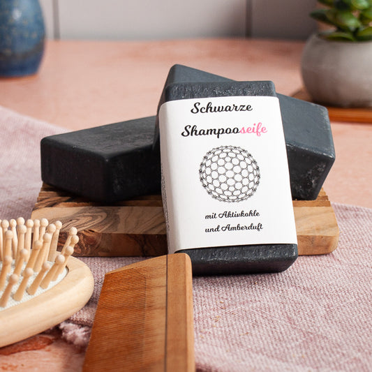 Shampooseife mit Aktivkohle & Reiskeimöl
